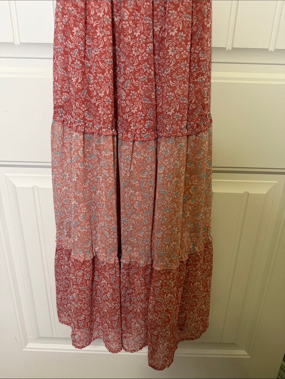 Sincerely Womens Jules Pink Floral Tiered Maxi Dress Size Medium - Picture 6 of 7